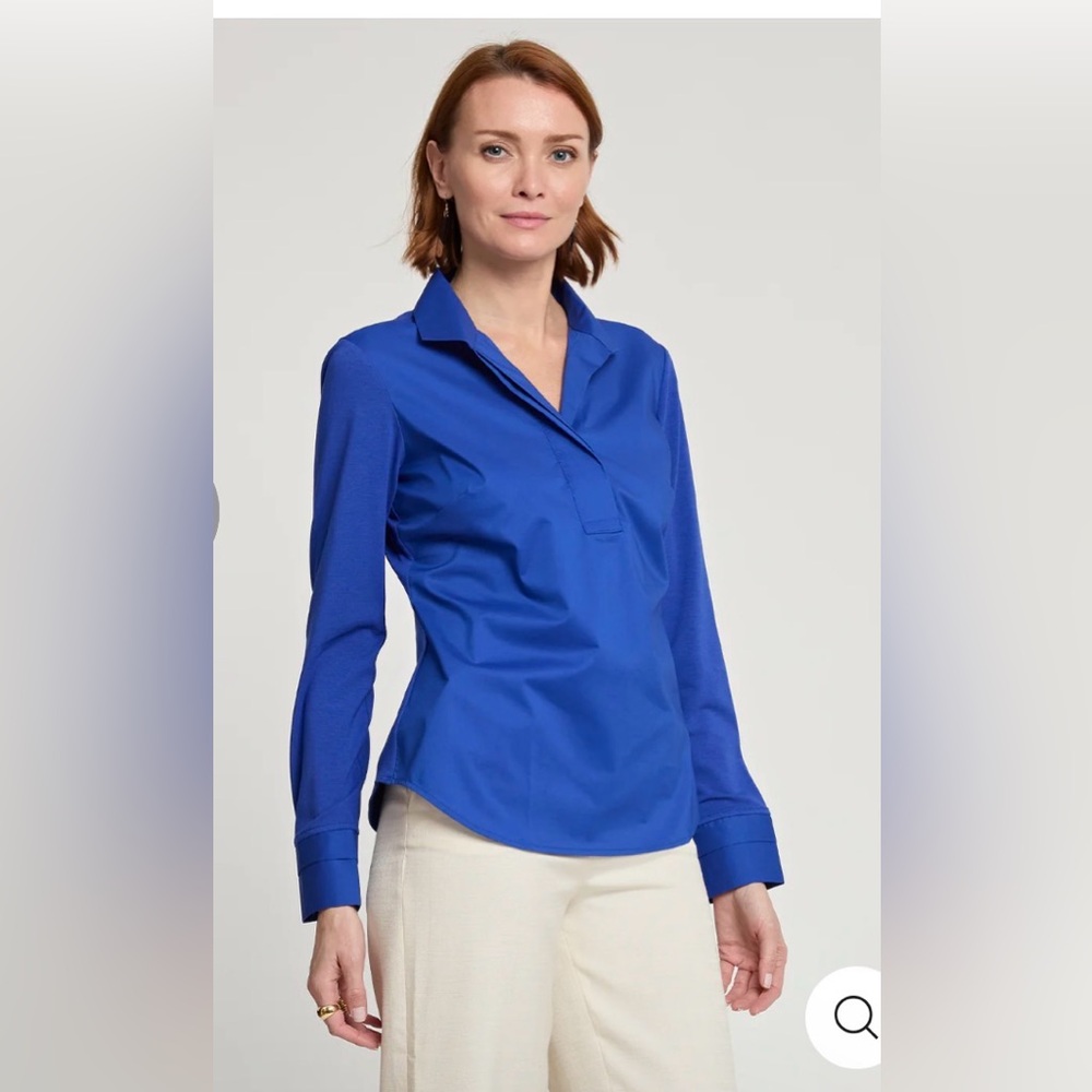 Hison Wu Ainsley Long Sleeve Woven/Knit Top. Size S. NWT. MSRP $190